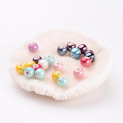 Glazed Porcelain Beads X-PORC-D001-8mm-M-1
