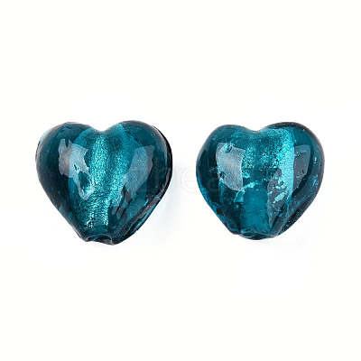 Handmade Silver Foil Glass Beads FOIL-R050-12x8mm-11-1