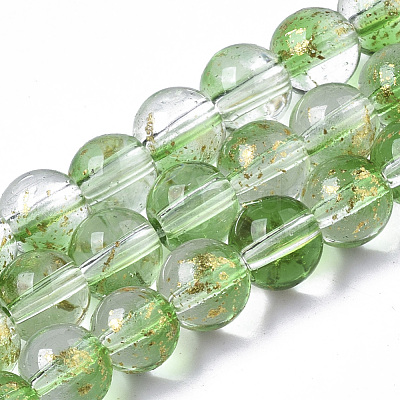 Transparent Spray Painted Glass Bead Strands GLAA-N035-03B-B02-1