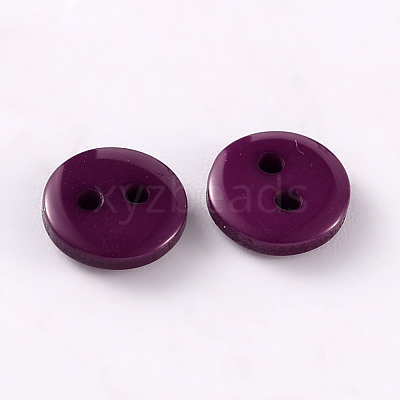 2-Hole Flat Round Resin Sewing Buttons for Costume Design BUTT-E119-28L-07-1