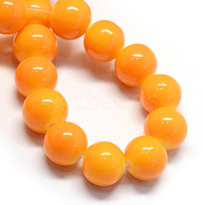 Baking Paint Glass Round Bead Strands X-DGLA-Q020-8mm-12-1