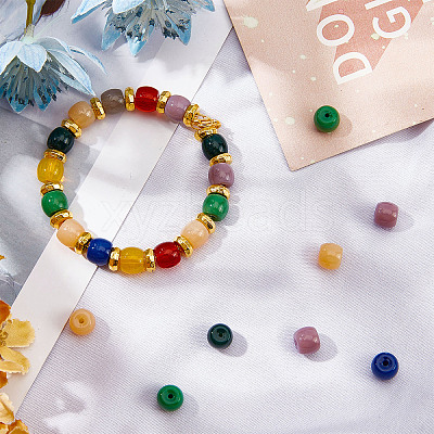 Opaque Solid Color Glass Beads Strands GLAA-FH0001-24-1