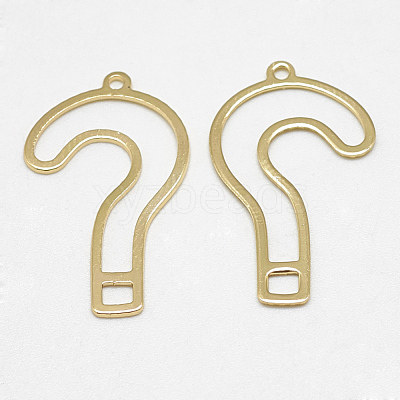 Brass Open Back Bezel Pendants KK-N200-020-1
