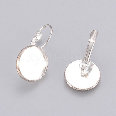 Brass Leverback Earring Findings KK-C1244-14mm-S-RS-1