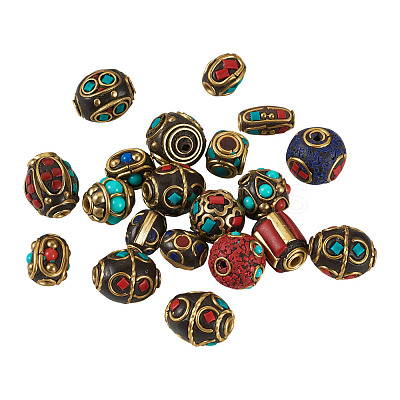 Handmade Tibetan Style Beads TIBEB-TAC0003-01-1