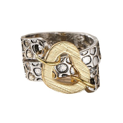 Hammered Alloy Finger Link Rings for Women FS-WG9B92C-03-1