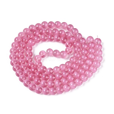 Transparent Glass Imitation Cat Eye Beads Strands GLAA-Q110-01B-13-1
