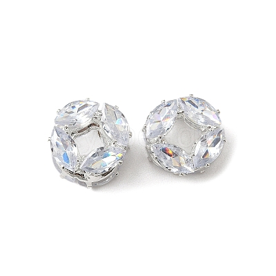 Brass Micro Pave Cubic Zirconia Beads KK-S336-12S-A-1