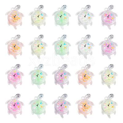 30Pcs Transparent Acrylic and Glitter Powder Pendants TACR-TA0001-91-1