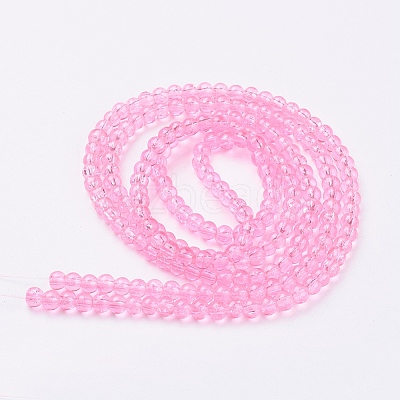 1 Strand Transparent Crackle Glass Round Beads Strands X-CCG-Q001-4mm-02-1