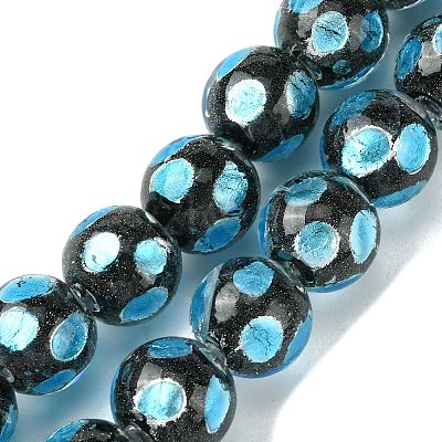 Handmade Silver Sand Lampwork Beads Strands LAMP-A003-01A-1