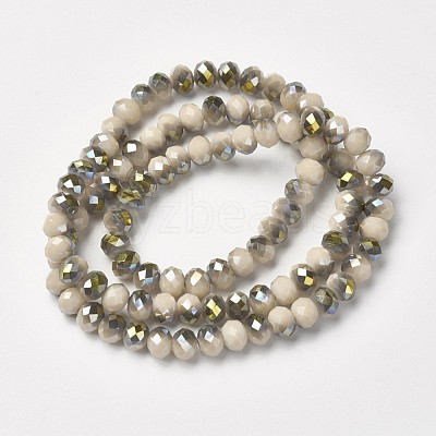 Electroplate Opaque Glass Beads Strands EGLA-A034-P6mm-S17-1