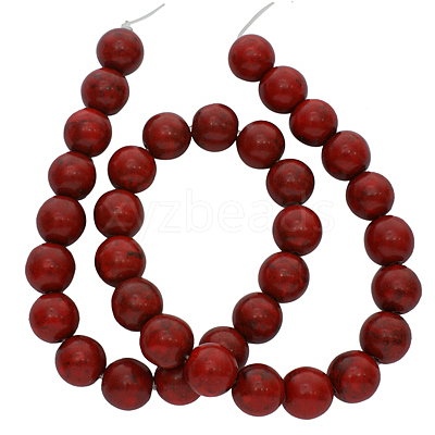Synthetical Howlite Beads Strands G609-6mm-1