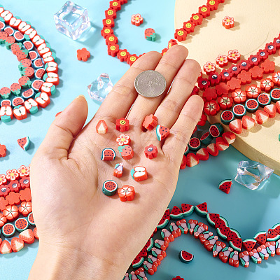 12 Strands 12 Styles Handmade Polymer Clay Bead Strands CLAY-TA0001-72A-1