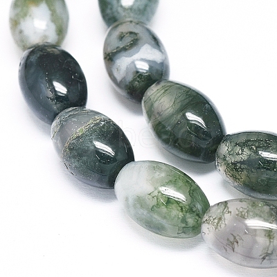 Natural Moss Agate Beads Strands G-D0005-10-1