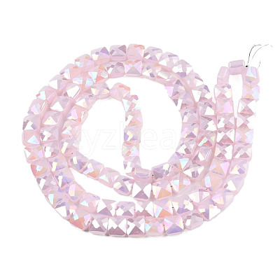 Electroplate Opaque Solid Color Glass Beads Strands EGLA-N002-42-01-1