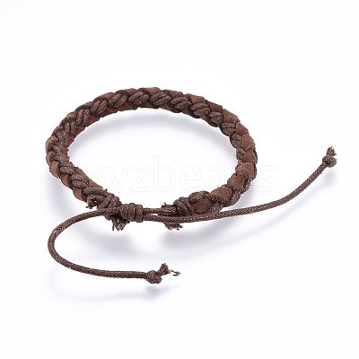 Braided Leather Cord Bracelets BJEW-F347-10-1
