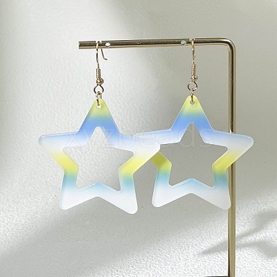 Alloy Acrylic Star Dangle Earrings for Women WG7A8ED-01-1
