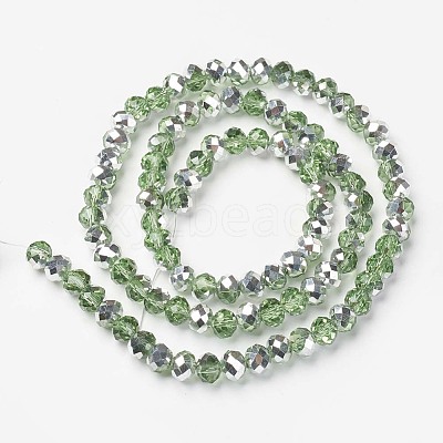 Electroplate Transparent Glass Beads Strands EGLA-A034-T3mm-M06-1