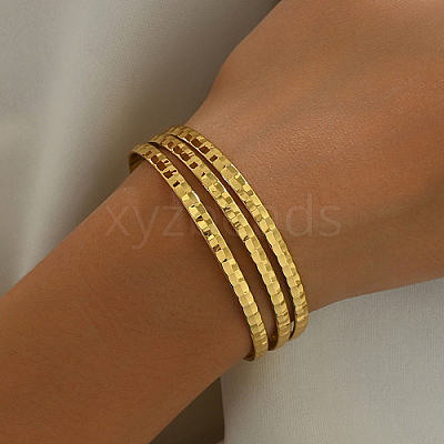 201 Stainless Steel Triple Layer Cuff Bangles RJ3221-2-1