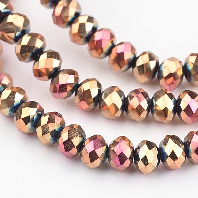 Electroplate Glass Bead Strands X-EGLA-G014-4mm-FP01-1