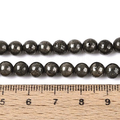 Natural Pyrite Beads Strands X-G-S249-01-6mm-1