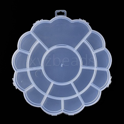 17 Grids Flower Plastic Bead Containers AJEW-YWC0001-06-1