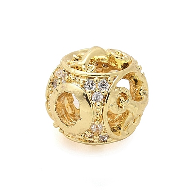 Brass Micro Pave Cubic Zirconia Beads KK-Z095-04G-01-1