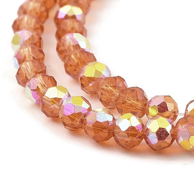 Baking Paint Transparent Glass Beads Strands DGLA-A034-J6mm-B-1