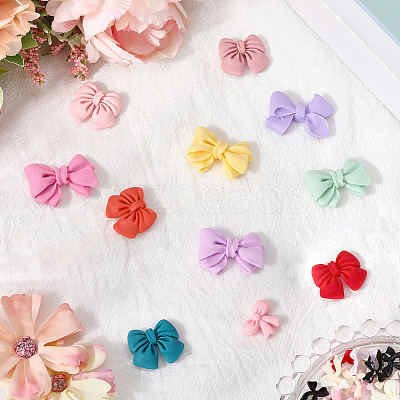 120Pcs 6 Styles Opaque Resin Cabochons CRES-SP0001-06-1