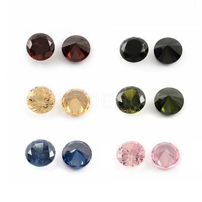 Diamond Shaped Cubic Zirconia Pointed Back Cabochons ZIRC-R004-8mm-M-1