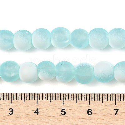 Frosted Crackle Glass Beads Strands GLAA-U001-6mm-M08-1