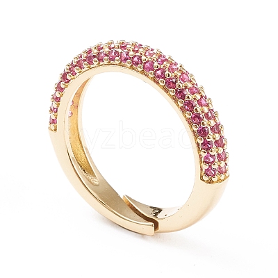 Adjustable Brass Micro Pave Cubic Zirconia Cuff Rings LS-RJEW-L098-007C-G-1