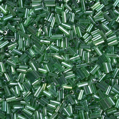 Transparent Colours Luster Glass Bugle Beads SEED-N005-001-A07-1