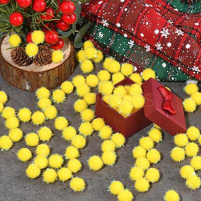120Pcs Sequin Polypropylene Fiber Silk Pompom Ball FIND-SC0019-70A-1