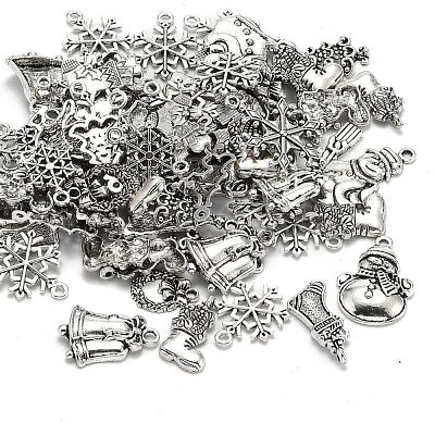 Christmas Mixed Style Tibetan Style Alloy Pendants TIBEP-F040-02AS-1