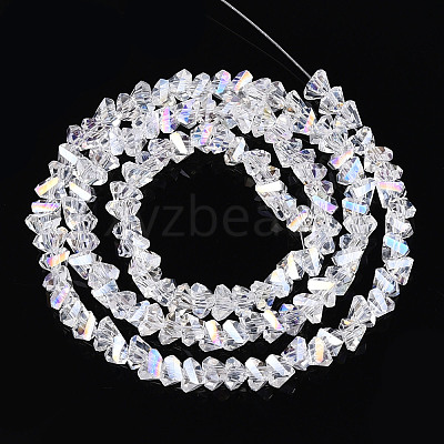 Electroplate Transparent Glass Beads Strands GLAA-N021-4mm-11-1