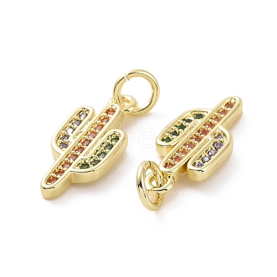 Brass Micro Pave Colorful Cubic Zirconia Pendants KK-E068-VF151-1