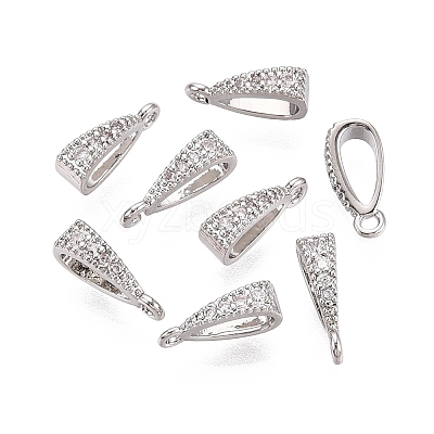 Brass Micro Pave Clear Cubic Zirconia Pendant Bails LS-KK-G542-03S-1