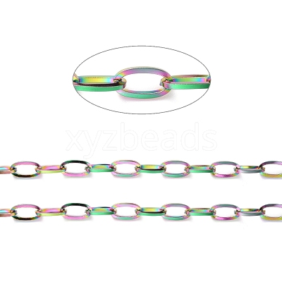 Ion Plating(IP) 304 Stainless Steel Paperclip Chain CHS-H031-06MC-1