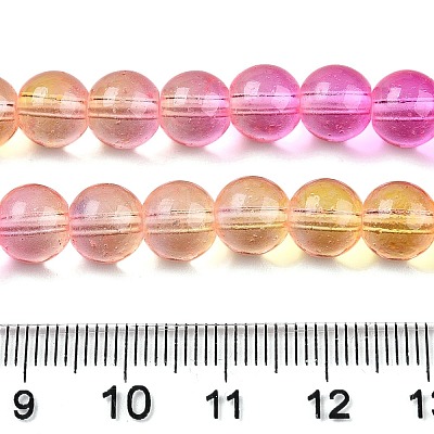 Baking Paint Transparent Glass Beads X-DGLA-M001-8mm-05-1