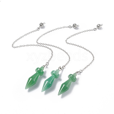 Mixed Natural & Synthetic Gemstone Pointed Dowsing Pendulums AJEW-B020-05P-1
