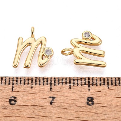 Brass Micro Pave Cubic Zirconia Charms KK-N263-97G-M-1