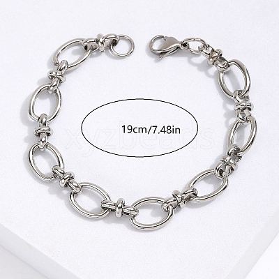 Non-Tarnish 201 Stainless Steel Oval Link Chain Bracelet KM2112-2-1