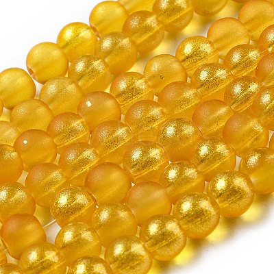 Spray Painted Glass Round Bead Strands DGLA-Q015-6mm-28-1