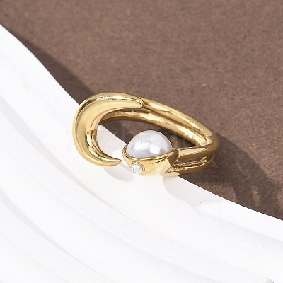 Opaque Acrylic Imitation Pearl Cuff Rings RJEW-P177-03D-G-1