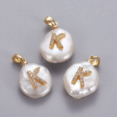 Natural Cultured Freshwater Pearl Pendants KK-L187-A-01K-1
