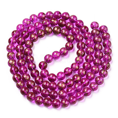 Mixed Painted Round Glass Beads Strands DGLA-X0002-8mm-1