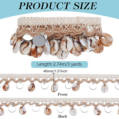 3 Yards Ethnic Style Cotton Fringe Lace Ribbon OCOR-WH0100-35E-1