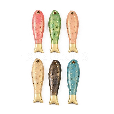 Brass Enamel Pendants KK-CBAF17A-06G-1